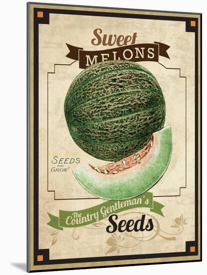 Vintage Sweet Melon Seed Packet-null-Mounted Giclee Print