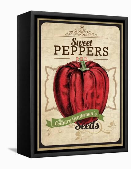 Vintage Sweet Pepper Seed Packet-null-Framed Premier Image Canvas
