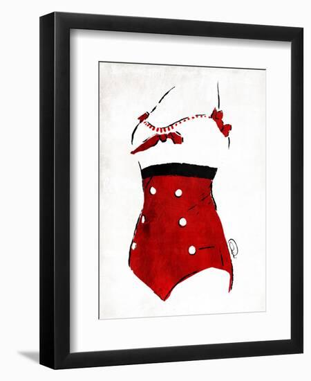 Vintage Swimsuit 3-OnRei-Framed Art Print