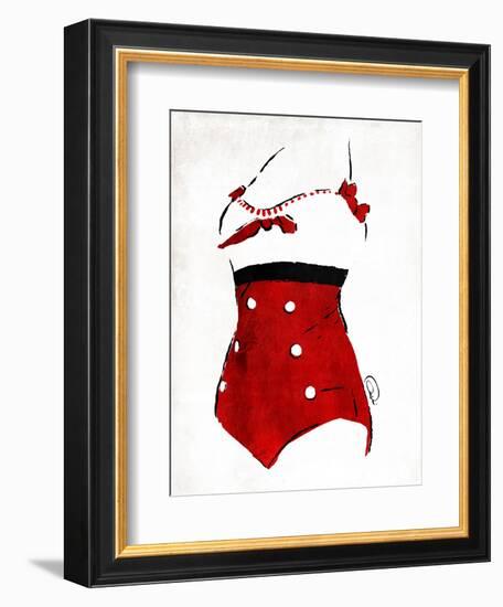 Vintage Swimsuit 3-OnRei-Framed Art Print