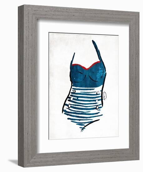 Vintage Swimsuit One-OnRei-Framed Art Print