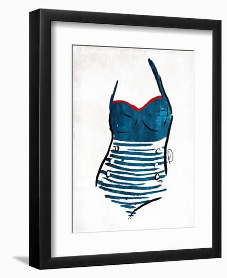 Vintage Swimsuit One-OnRei-Framed Art Print