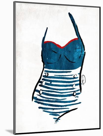 Vintage Swimsuit One-OnRei-Mounted Art Print