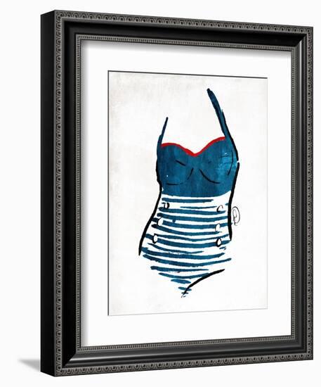 Vintage Swimsuit One-OnRei-Framed Art Print