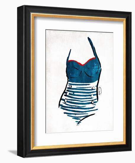Vintage Swimsuit One-OnRei-Framed Art Print