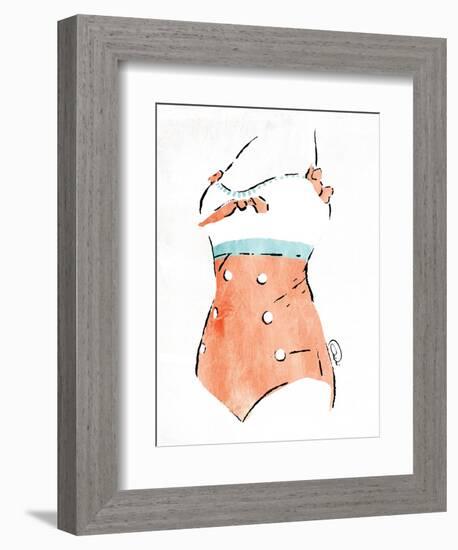 Vintage Swimsuit Pastel 3-OnRei-Framed Art Print