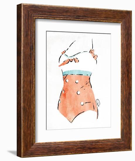 Vintage Swimsuit Pastel 3-OnRei-Framed Art Print