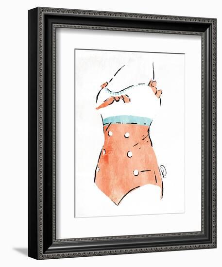 Vintage Swimsuit Pastel 3-OnRei-Framed Art Print