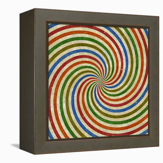 Vintage Swirling Rays Illustration-Kamira-Framed Stretched Canvas