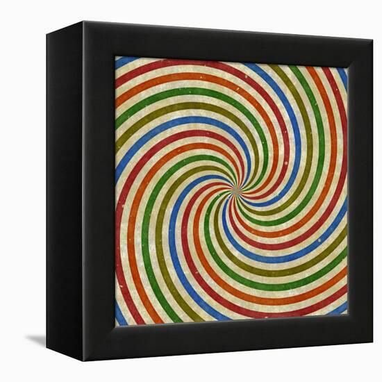 Vintage Swirling Rays Illustration-Kamira-Framed Stretched Canvas