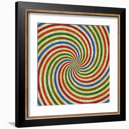 Vintage Swirling Rays Illustration-Kamira-Framed Art Print