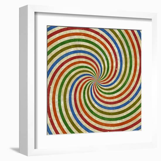 Vintage Swirling Rays Illustration-Kamira-Framed Art Print