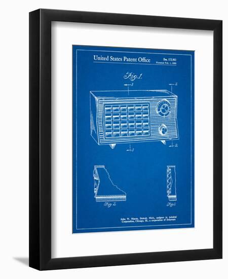 Vintage Table Radio Patent-Cole Borders-Framed Art Print