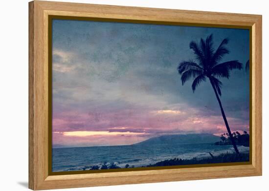 Vintage Take on a Tropical Sunset on Maui in Hawaii-pdb1-Framed Premier Image Canvas