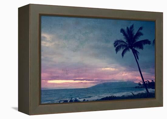 Vintage Take on a Tropical Sunset on Maui in Hawaii-pdb1-Framed Premier Image Canvas