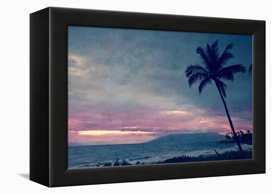 Vintage Take on a Tropical Sunset on Maui in Hawaii-pdb1-Framed Premier Image Canvas