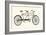 Vintage Tandem Bicycle-hauvi-Framed Art Print