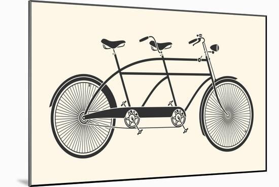 Vintage Tandem Bicycle-hauvi-Mounted Art Print