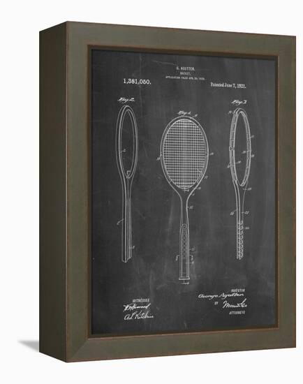 Vintage Tennis Racket Patent-Cole Borders-Framed Stretched Canvas