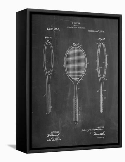 Vintage Tennis Racket Patent-Cole Borders-Framed Stretched Canvas