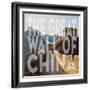 Vintage The Great Wall of China, Asia, Large Center Text-Take Me Away-Framed Art Print