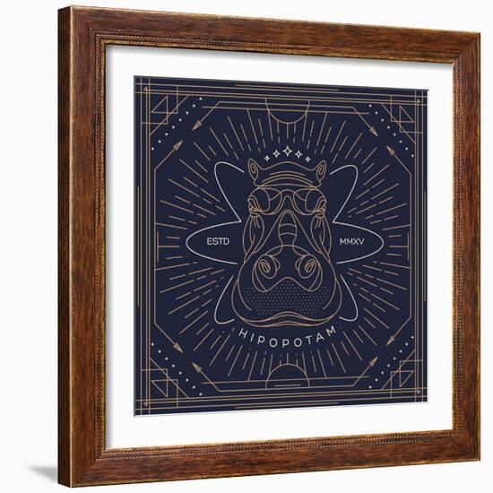 Vintage Thin Line Animal Label-karnoff-Framed Art Print