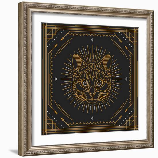 Vintage Thin Line Animal Label-karnoff-Framed Art Print