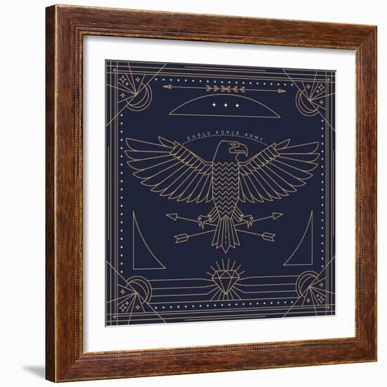 Vintage Thin Line Bird Label-karnoff-Framed Art Print