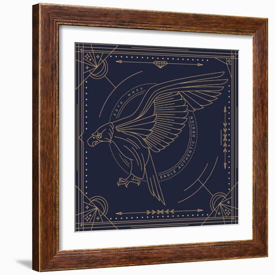 Vintage Thin Line Bird Label-karnoff-Framed Art Print