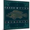 Vintage Thin Line Fish Label-karnoff-Mounted Art Print