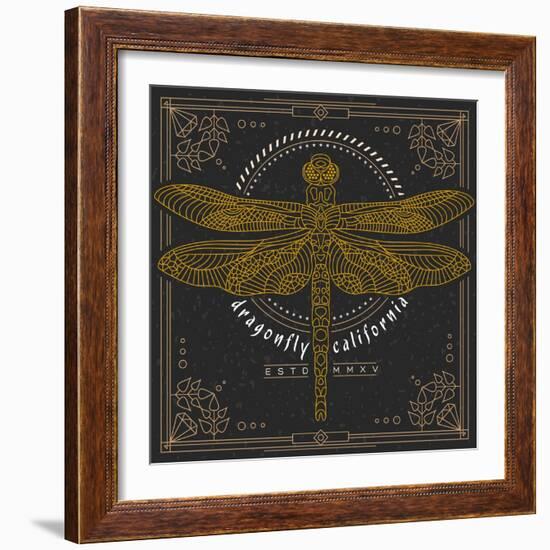 Vintage Thin Line Insect Label-karnoff-Framed Art Print