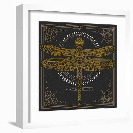 Vintage Thin Line Insect Label-karnoff-Framed Art Print