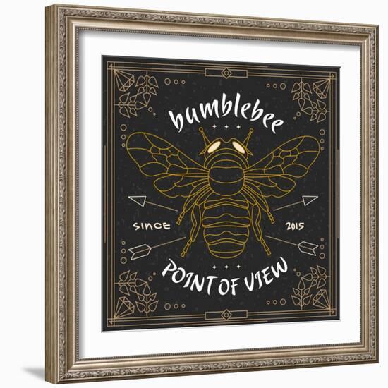 Vintage Thin Line Insect Label-karnoff-Framed Art Print