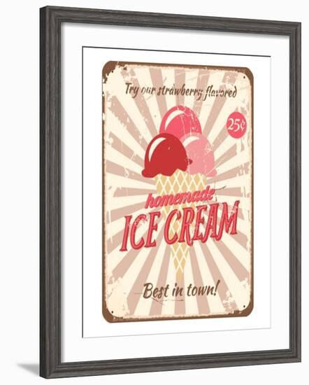 Vintage Tin Sign for Ice Cream-null-Framed Art Print