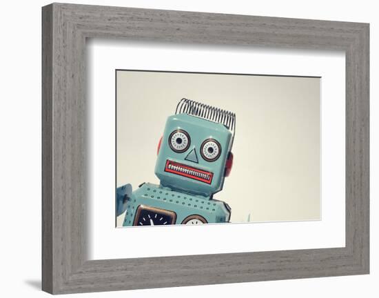 Vintage Tin Toy Robot II-null-Framed Premium Giclee Print