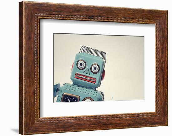 Vintage Tin Toy Robot II-null-Framed Art Print