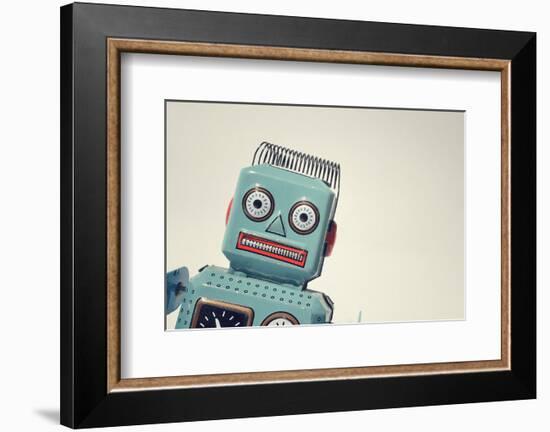 Vintage Tin Toy Robot II-null-Framed Art Print