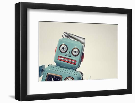 Vintage Tin Toy Robot II-null-Framed Art Print