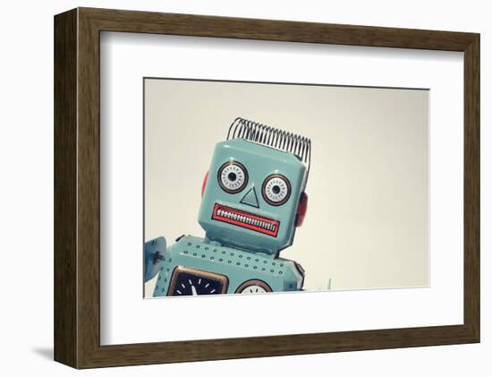 Vintage Tin Toy Robot II-null-Framed Art Print