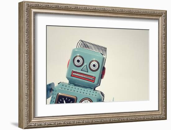 Vintage Tin Toy Robot II-null-Framed Art Print