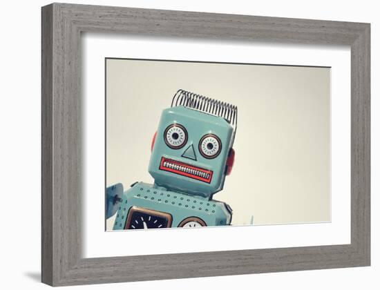 Vintage Tin Toy Robot II-null-Framed Art Print