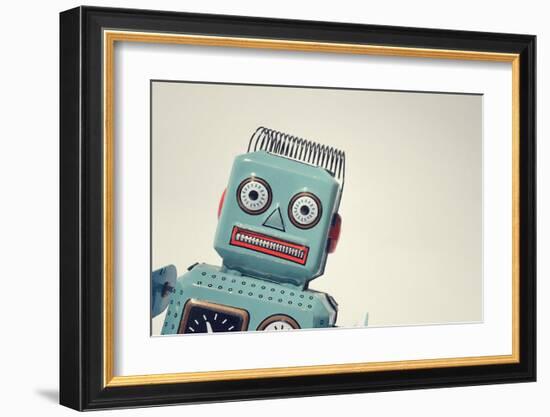 Vintage Tin Toy Robot II-null-Framed Art Print