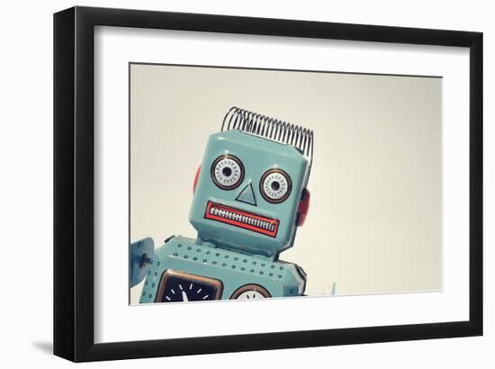 Vintage Tin Toy Robot II-null-Framed Art Print