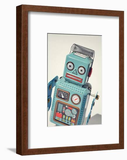 Vintage Tin Toy Robot-null-Framed Art Print