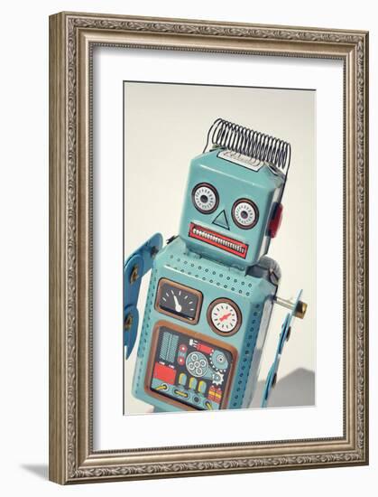Vintage Tin Toy Robot-null-Framed Art Print