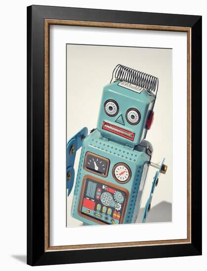 Vintage Tin Toy Robot-null-Framed Art Print