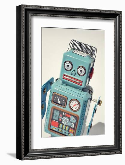 Vintage Tin Toy Robot-null-Framed Art Print