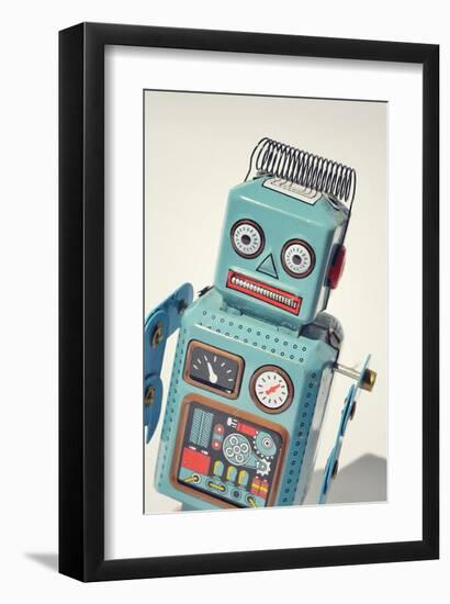 Vintage Tin Toy Robot-null-Framed Art Print