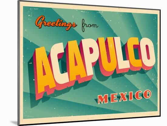 Vintage Touristic Greeting Card - Acapulco, Mexico-Real Callahan-Mounted Art Print