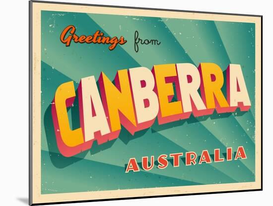 Vintage Touristic Greeting Card - Canberra, Australia-Real Callahan-Mounted Art Print